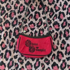 Red and black velvet Under Deck bag